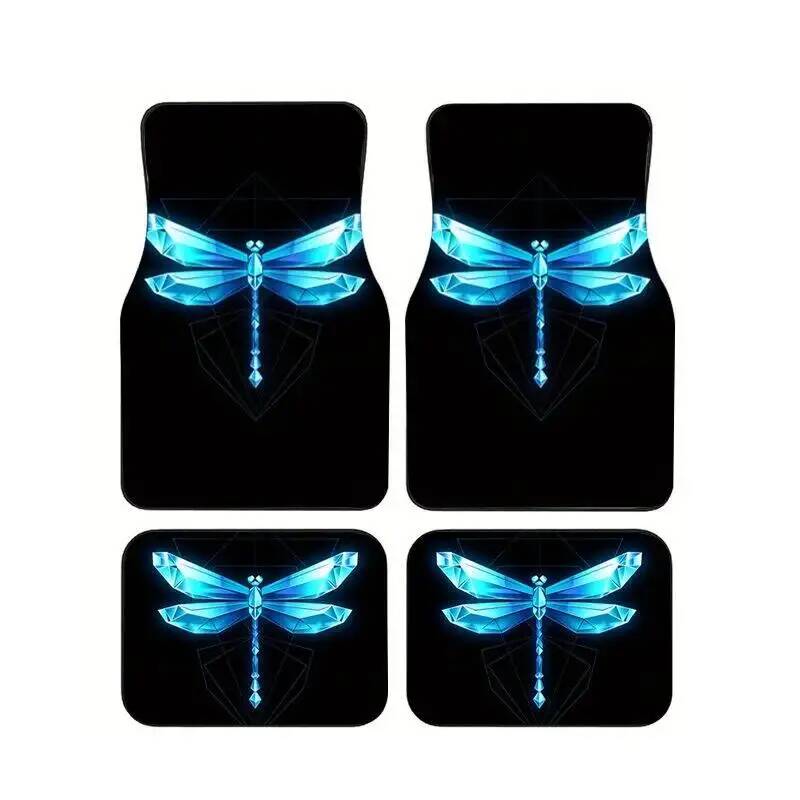 Universal Tech Accessories - 4Pcs 블루 크리스탈 잠자리 블랙 자동차