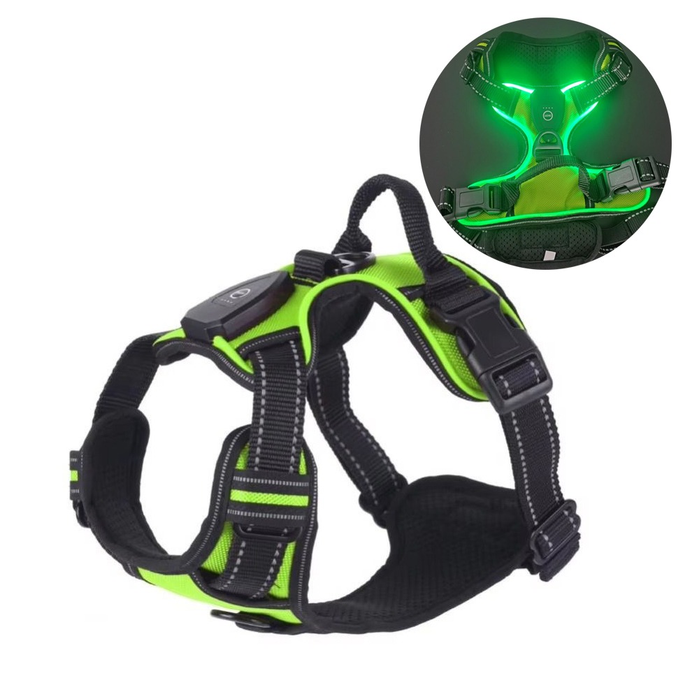Tech Dog Accessories - 내구성 있는 LED 발광 강아지 하네스,