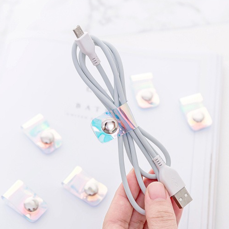 Travel Cable Organizer - 5개 INS 레이저 PVC 스타랩 데이터