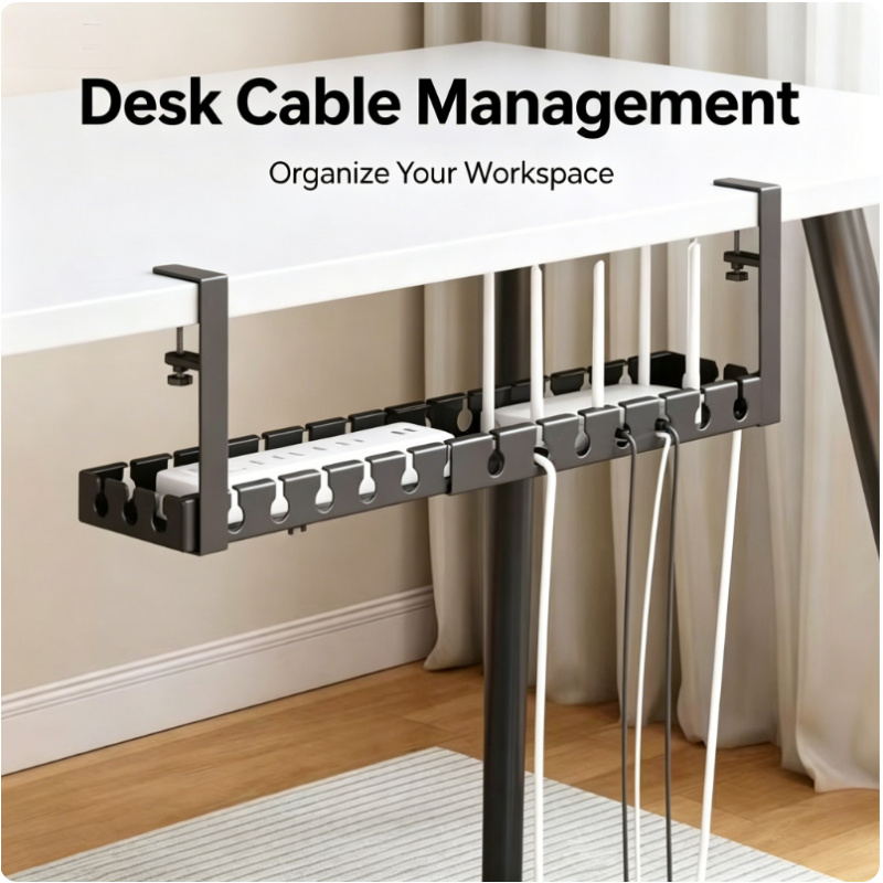 Tech Accessories For Office Desk - 테이블 아래 텔레스코픽 수납 랙 금속