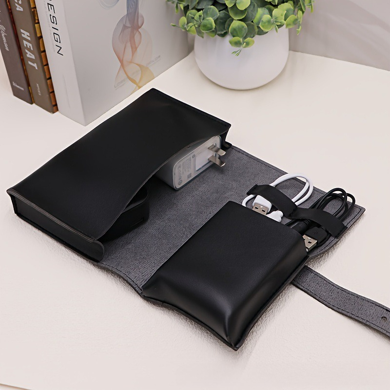 Tech Accessories Travel Organizer Pouch - 1개 가죽 테크 오거나이저 파우치 휴대용
