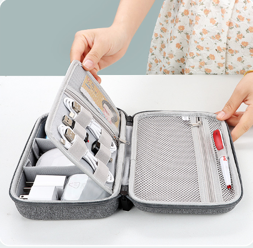 Tech Accessories Travel Organizer Pouch - 휴대용 방수 EVA 하드쉘 테크 오거나이저