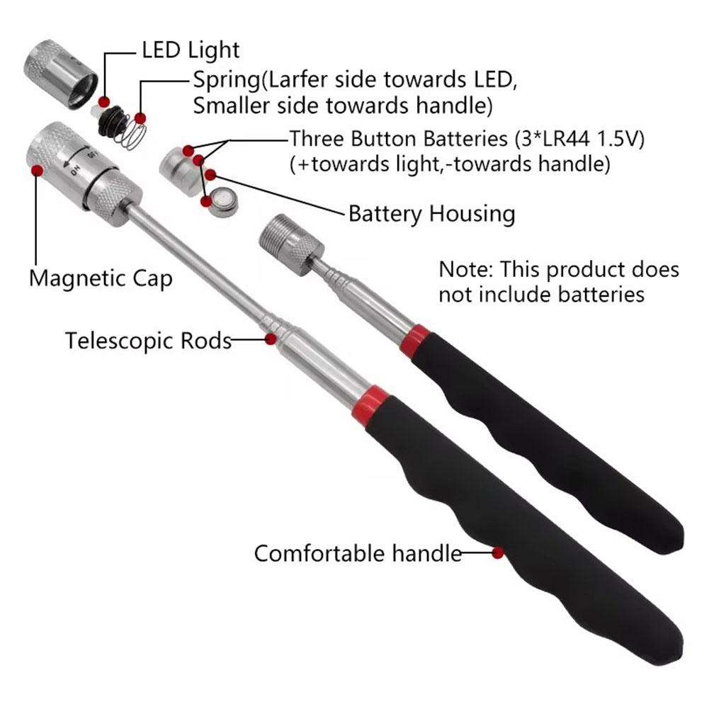 LED 조명이 있는 텔레스코픽 자석 펜, 확장 가능한  - Pen Holder Magnetic 리뷰 및 가격