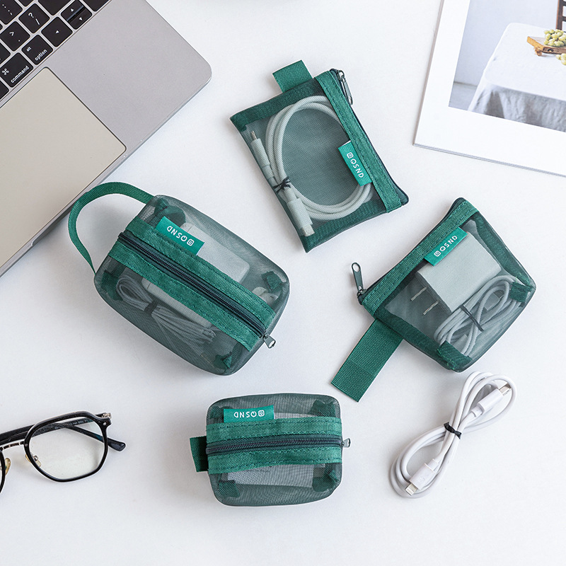 투명 메쉬 데이터 케이블 보관 가방 데스크탑 보관 가방 - Travel Cable Organizer 리뷰 및 가격