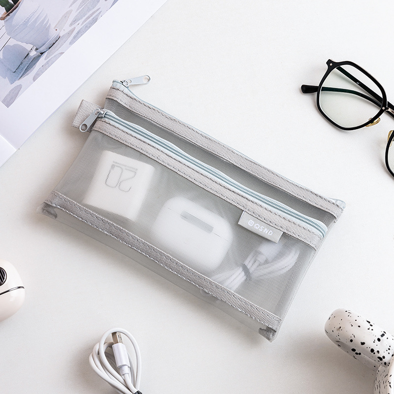 투명 메쉬 데이터 케이블 보관 가방 데스크탑 보관 가방 - Travel Cable Organizer 리뷰 및 가격