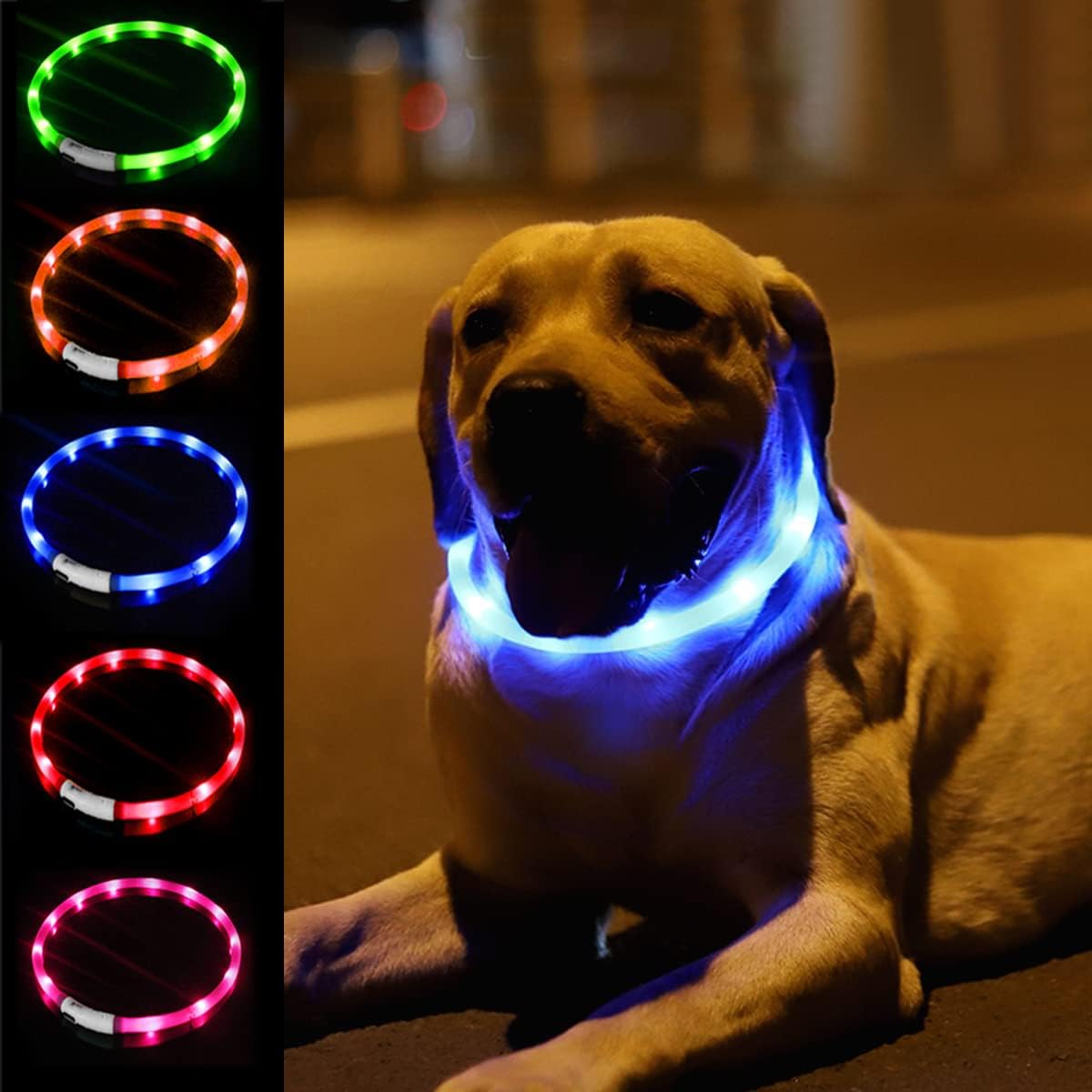 실리콘 LED 개 목걸이, USB 충전식 빛나는, 조명 - Tech Dog Accessories 리뷰 및 가격