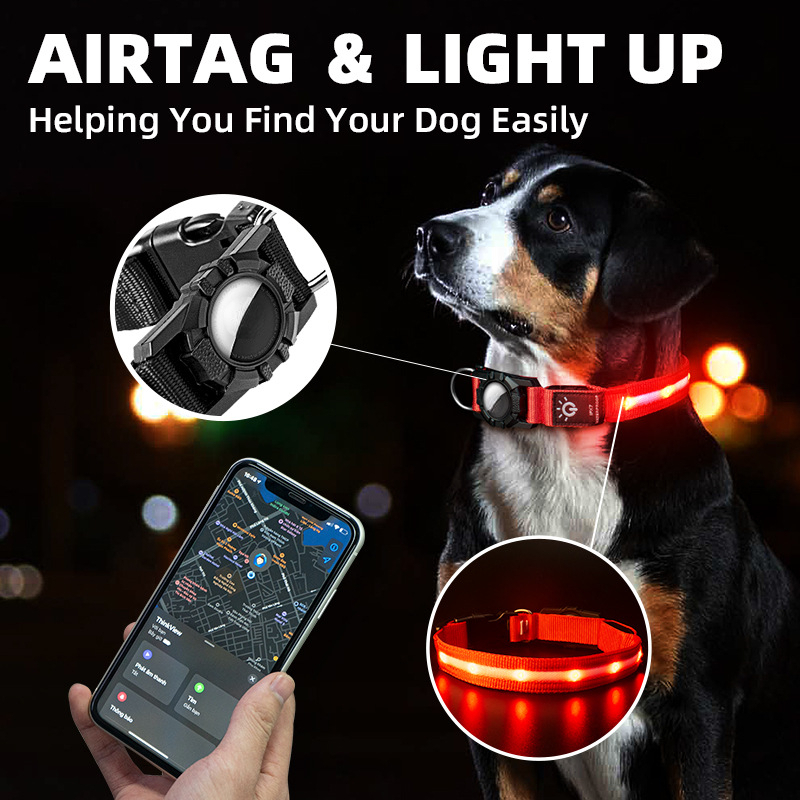 새로운 애완동물 목걸이 방수 LED 애플 에어태그 GP - Tech Dog Accessories 리뷰 및 가격