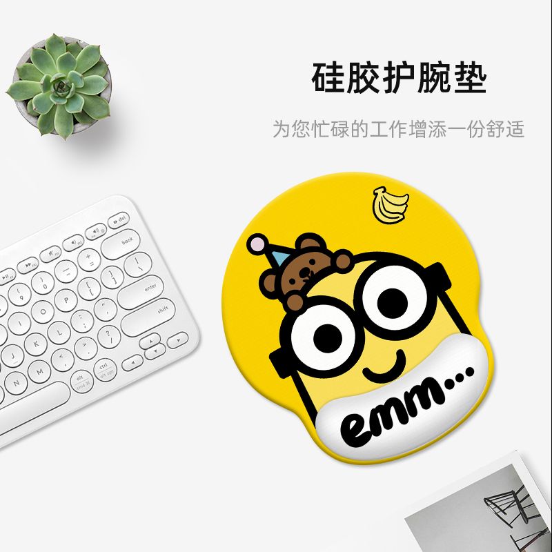 미니언즈 만화 귀여운 손목 받침대 마우스 패드 카와이  - Tech Accessories For Office Desk 리뷰 및 가격