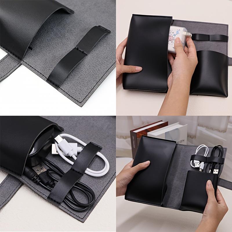 1PC PU 가죽 다중 수납칸 정리함 휴대용 기술 학교 - Tech Accessories Travel Organizer Pouch 리뷰 및 가격