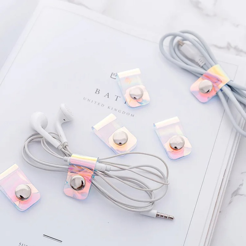 5개 INS 레이저 PVC 스타랩 데이터 케이블 정리함 - Travel Cable Organizer 리뷰 및 가격