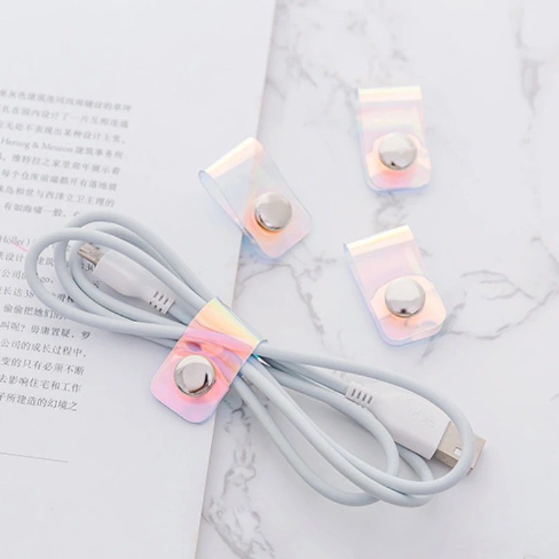5개 INS 레이저 PVC 스타랩 데이터 케이블 정리함 - Travel Cable Organizer 리뷰 및 가격