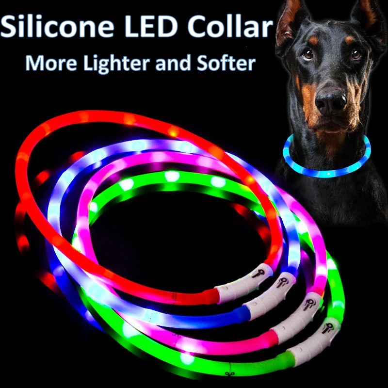 실리콘 LED 개 목걸이 충전식 3 작업 모드 더 가볍 - Tech Dog Accessories 리뷰 및 가격