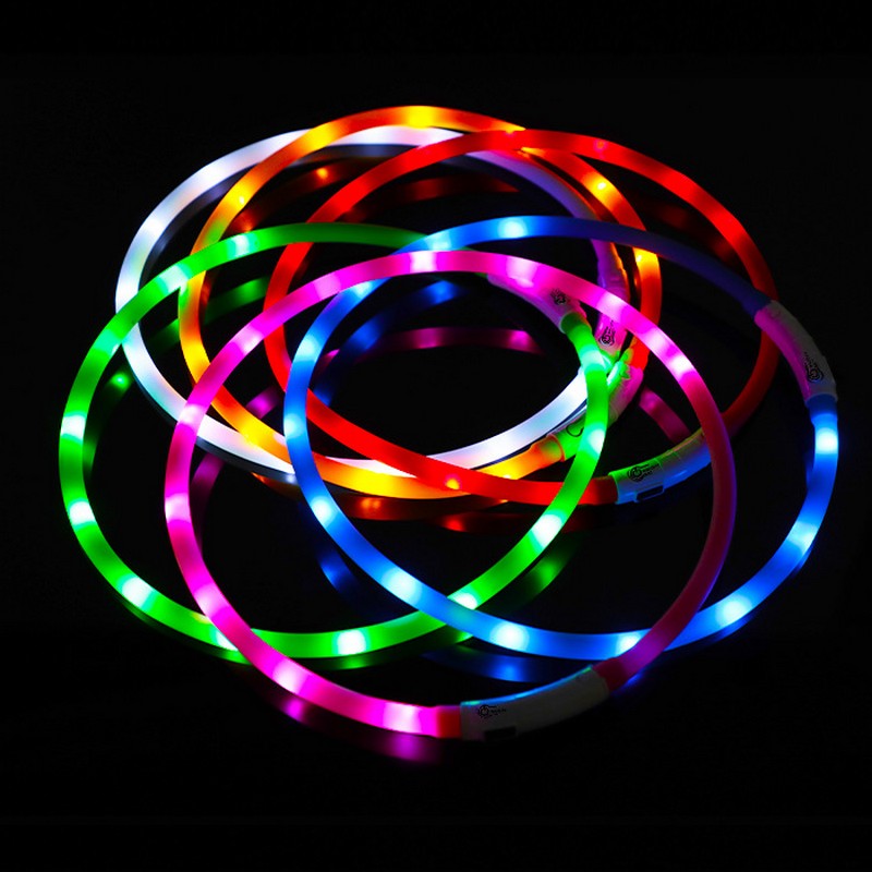 실리콘 LED 개 목걸이 충전식 3 작업 모드 더 가볍 - Tech Dog Accessories 리뷰 및 가격